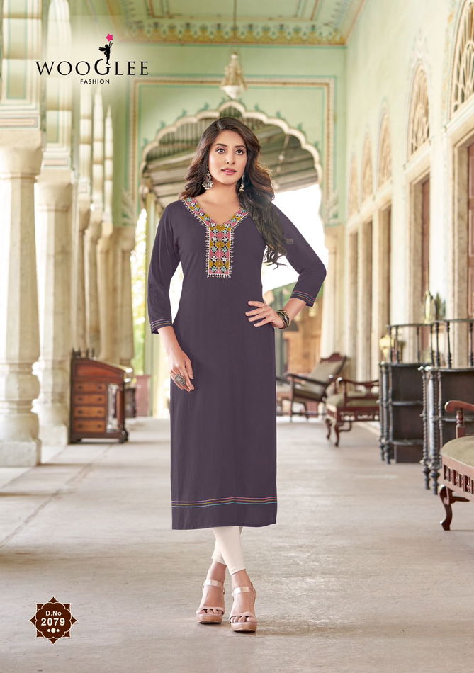 Barbella Vol 12 By Wooglee Rayon Designer Kurti Wholesalers In Delhi
